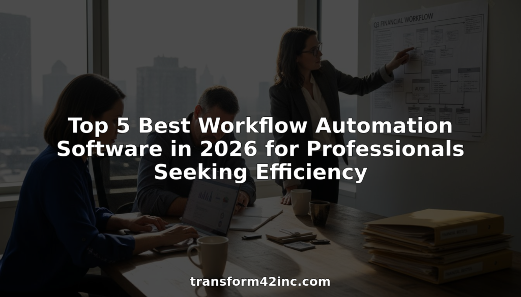 Top 5 Best Workflow Automation Software In 2026 For Professionals Seeking Efficiency - Transform 42 Inc Professionals Collaborate Using Workflow Software