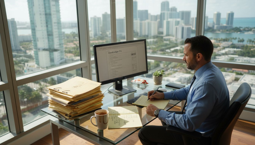 Examples Of Digital Governance For Miami Accountants - Transform 42 Inc Miami Accountant Using Cloud Accounting At Glass Desk