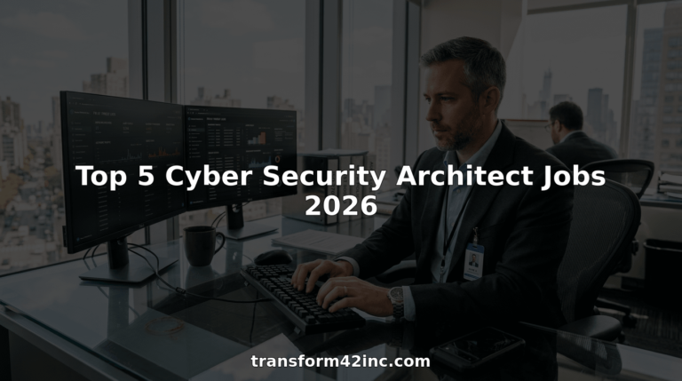 Security architect at desk in corner office