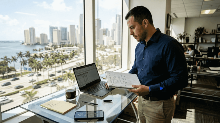 Miami CPA reviewing agile project notes