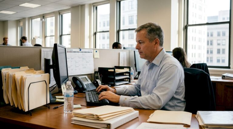 Civil servant using digital government platform