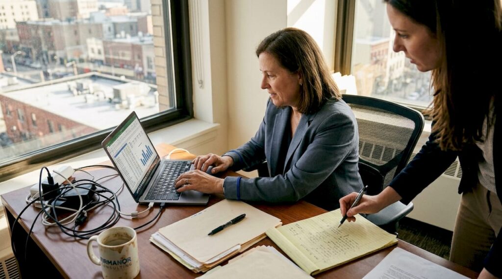 Digital Consultancy For Cpas: Unlock Growth And Efficiency - Transform 42 Inc Cpa And Consultant Reviewing Tech Tools In Office