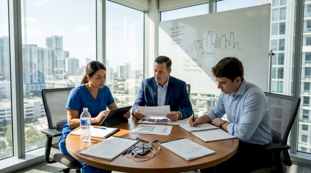 Why Strategic It Planning Boosts Revenue For Miami Pros - Transform 42 Inc Miami Professionals Collaborating In Corner Office
