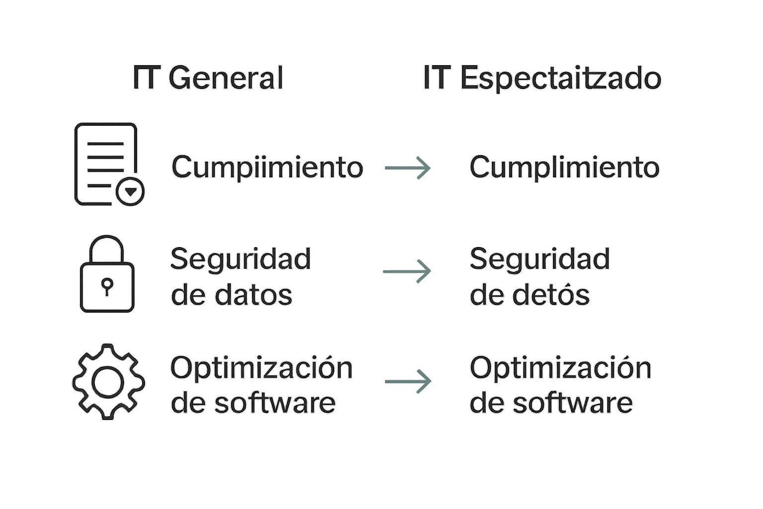 Infografía comparativa entre IT general y especializado en impuestos.