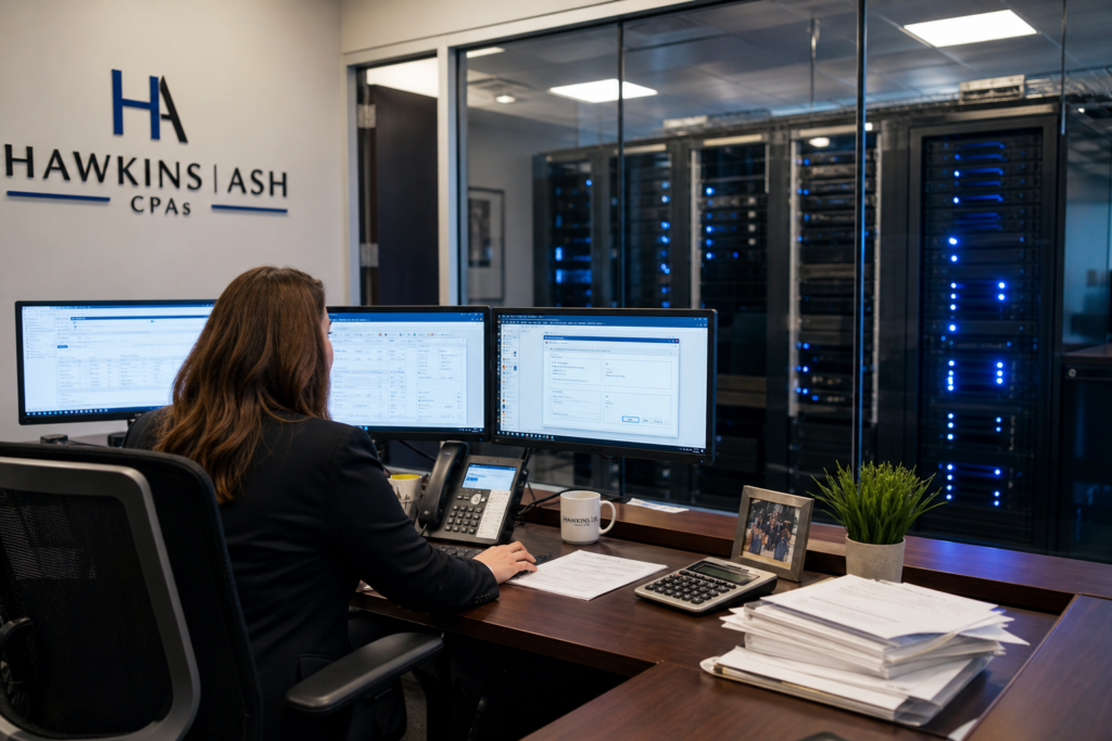 Managed It Services For Cpa Firms: What Your Provider Must Deliver In 2026 - Transform 42 Inc Managed It Services Supporting A Modern Cpa Firm With Tax Software And Secure Infrastructure